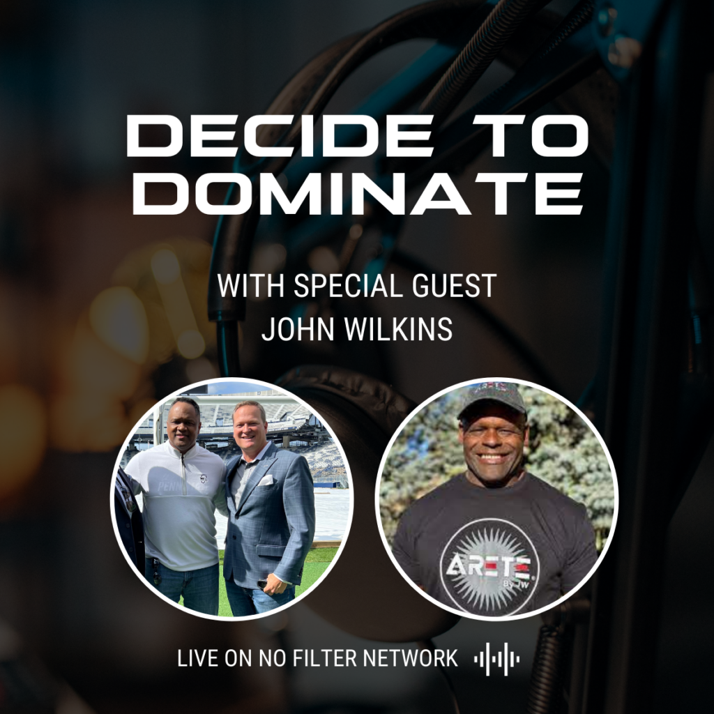 This week’s guest: John Wilkins. Based on D.J. Dozier’s novel, “Decide to Dominate”, join us as we dive into the world of sports and business, leaving no topic unturned.John's journey is nothing short of inspiring, overcoming the challenges of battling COVID to emerge as a successful entrepreneur. His innovative product is revolutionizing the game for athletes everywhere.